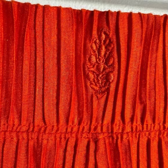 Free People Movement Pant Women S Orange Crinkle Pullon Flair Boho Athleisure - Picture 7 of 10